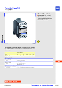 Thumbnail of document Data Sheet - 8510 Transmitter supply unit